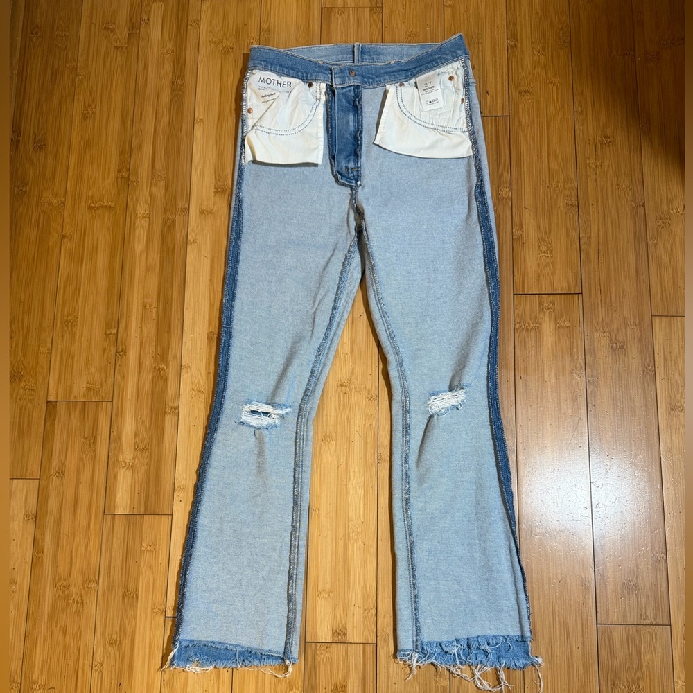 MOTHER The Insider Crop Step Fray Jeans in Thrilling Shots Size 27 - Picture 10 of 16